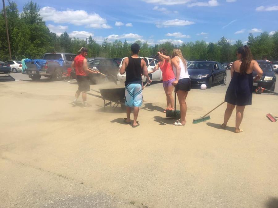 Cleaning up the beach